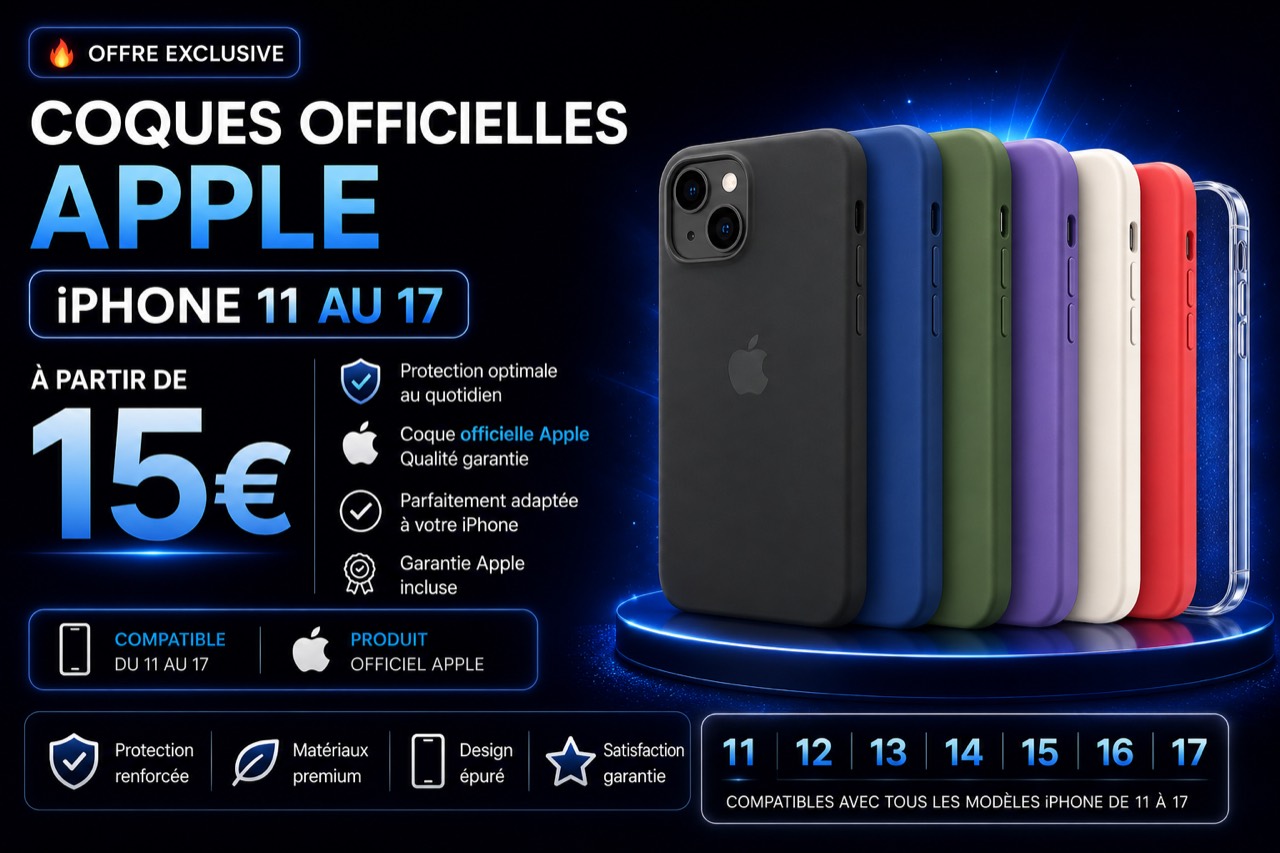 Coques officielles Apple iPhone 11 au 17 à partir de 15 euros